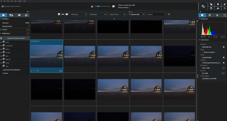 Bildverwaltungssoftwäre im Test: Fotoverwaltung mit Rasteransicht im Darkmode UI