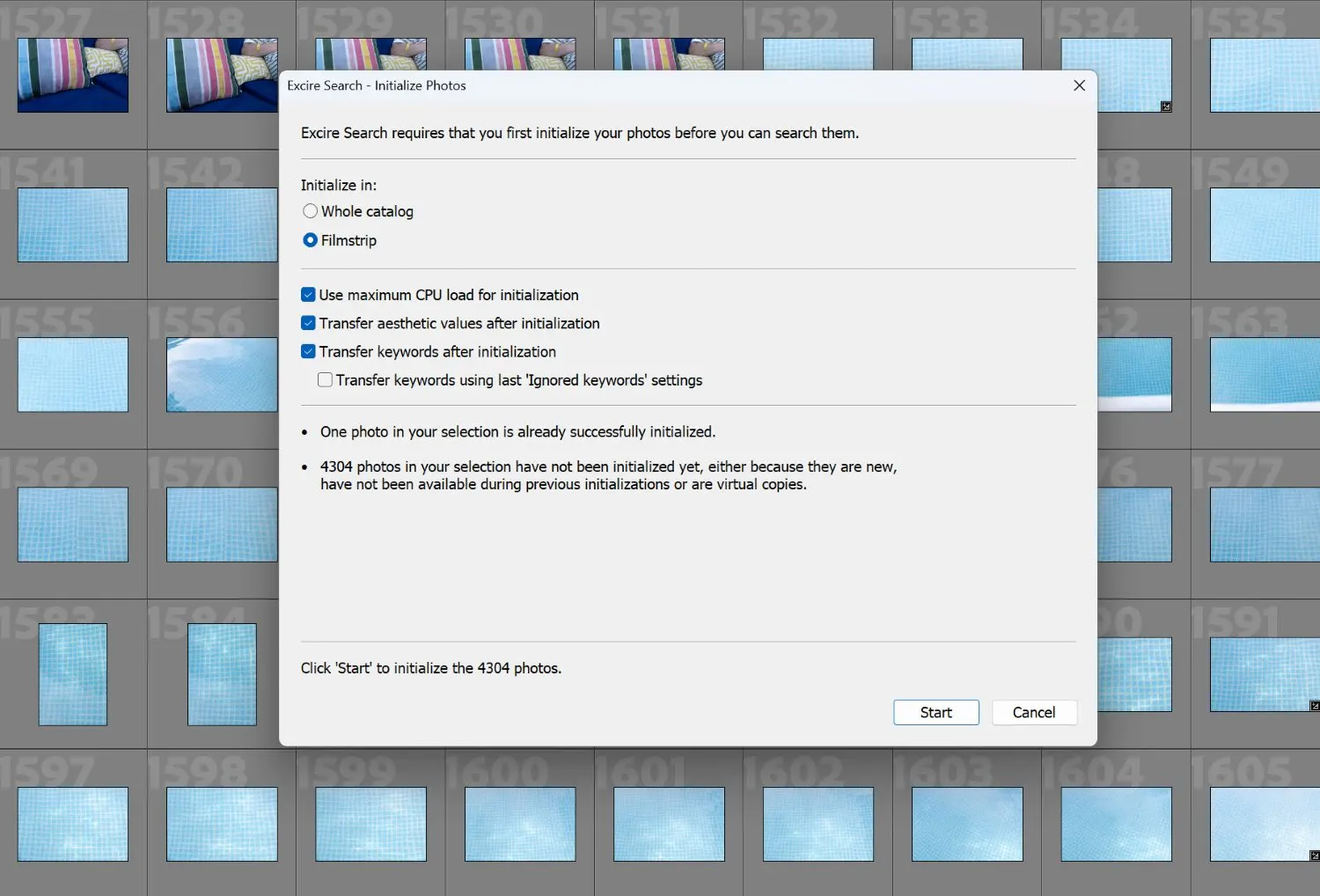 Excire Search plugin in Lightroom Classic