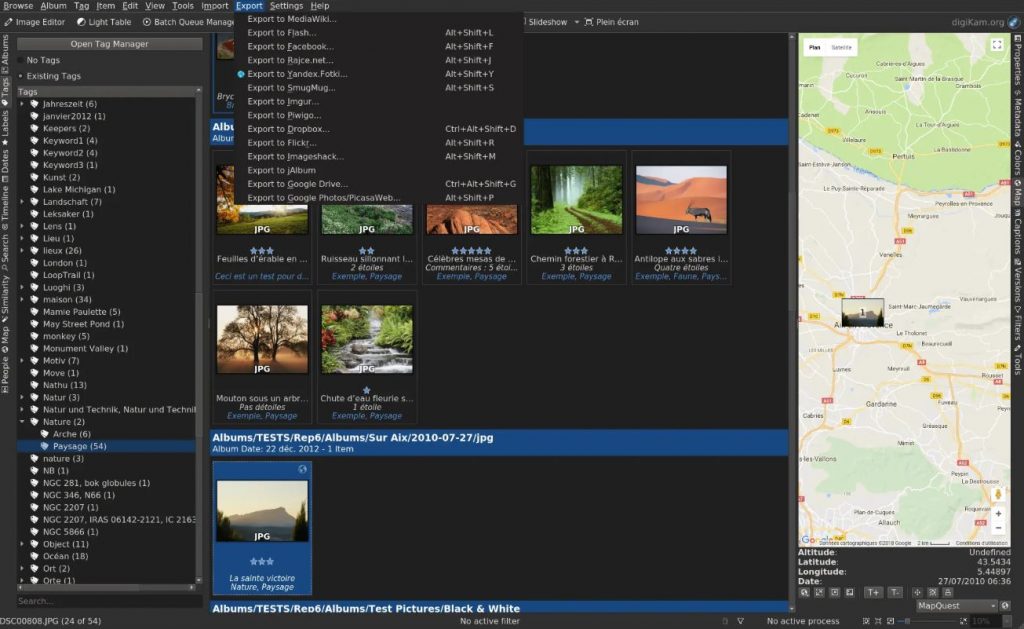 Fotoverwaltung in digiKam mit Geodaten und praktischen Exportfunktionen