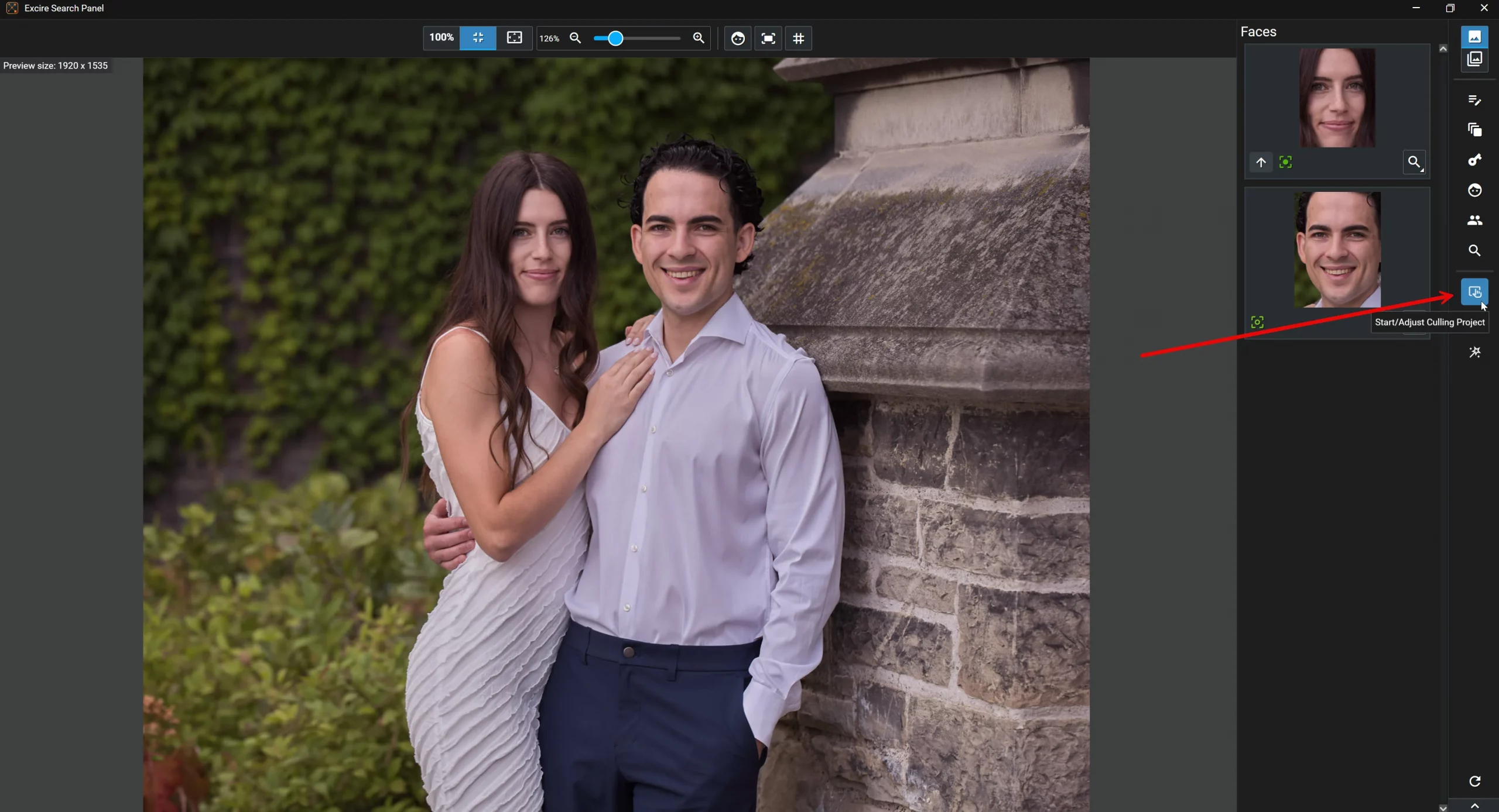 Excire Start/Adjust culling project option
