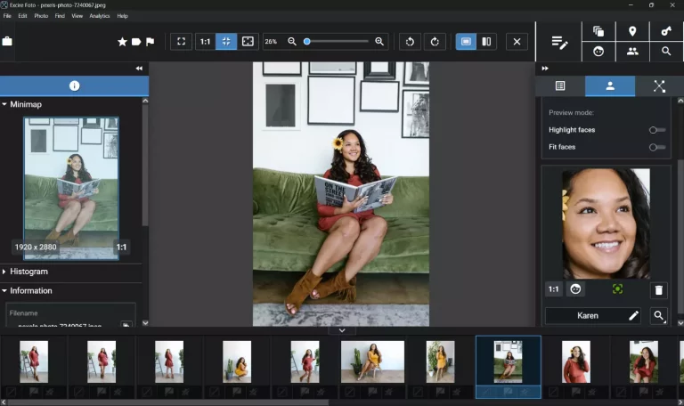 Die Gesichtserkennungs-Tools von Excire in Aktion