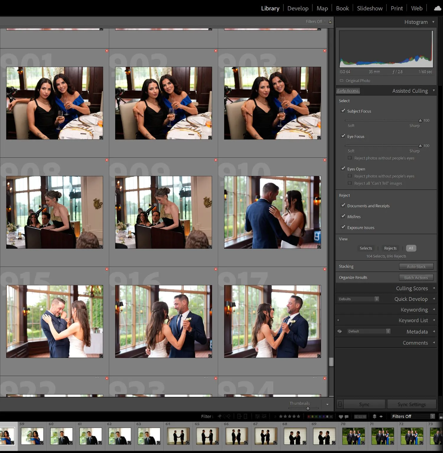 Lightroom Classic Assisted Culling panel