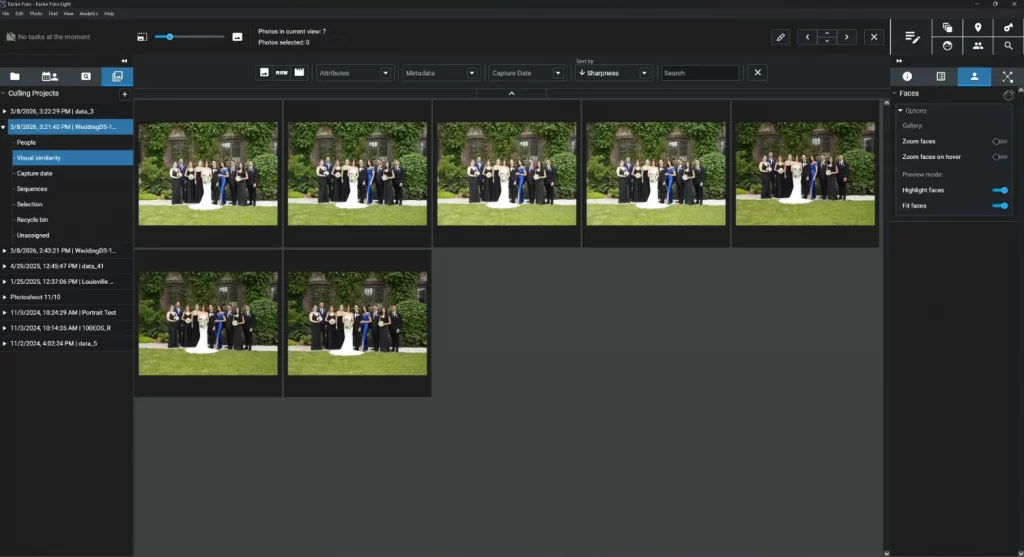 Excire Foto 2025 culling module in action