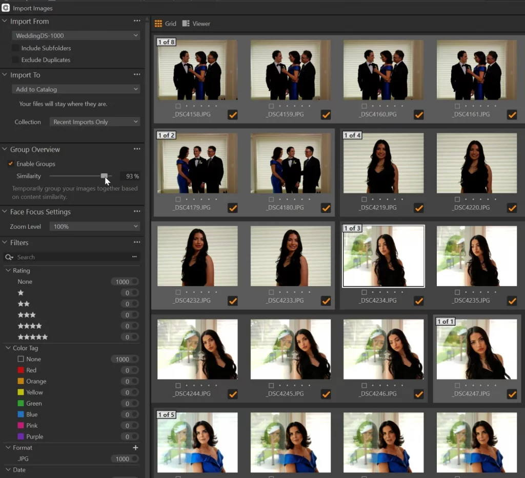 Capture One's Similarity slider lets you adjust groups in real-time
