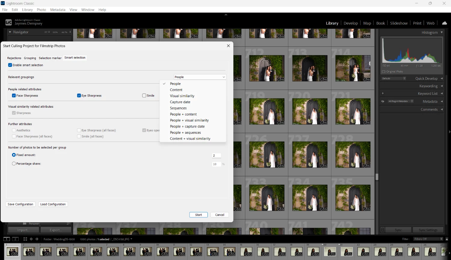 Excire Search 2026 plugin AI-assisted culling Dialog
