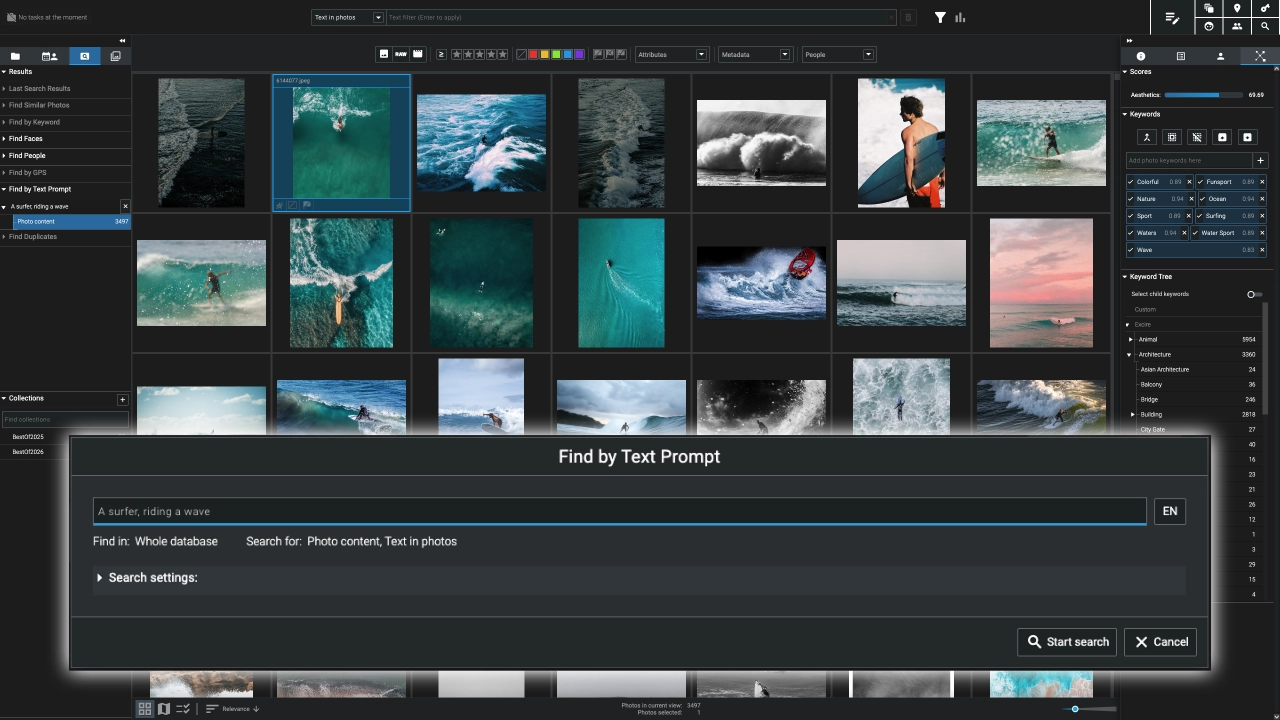 Search for emotions & activities